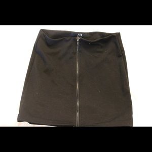 Black miniskirt with front zipper